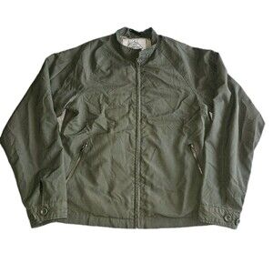 St Johns Bay Jacket Mens Army Green S Full Zip Water Repellant Unisex Outdoor